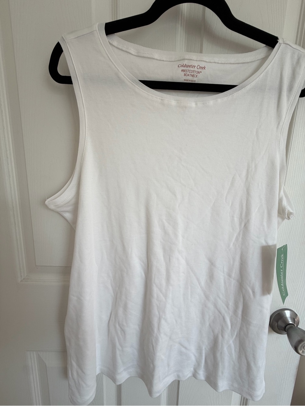 Coldwater Creek White Scoop Neck Tank Top